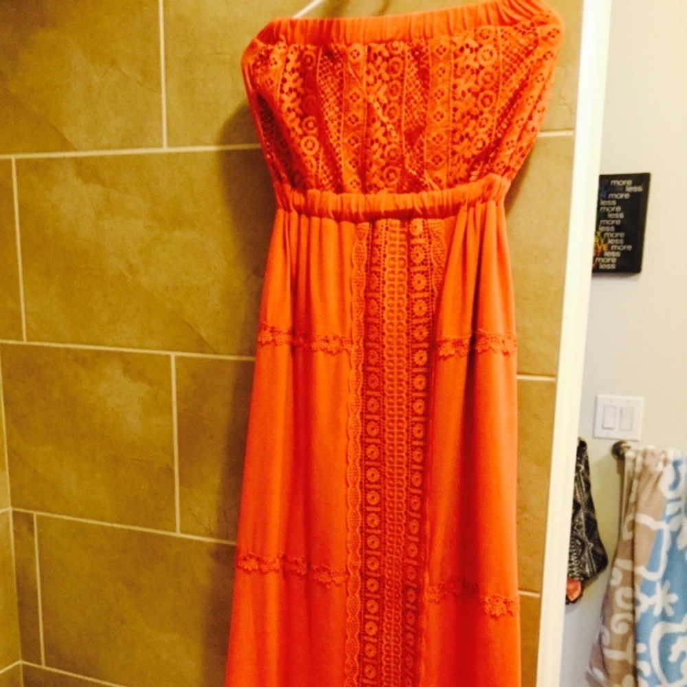 Winter Sale! Orange summery orange long dress